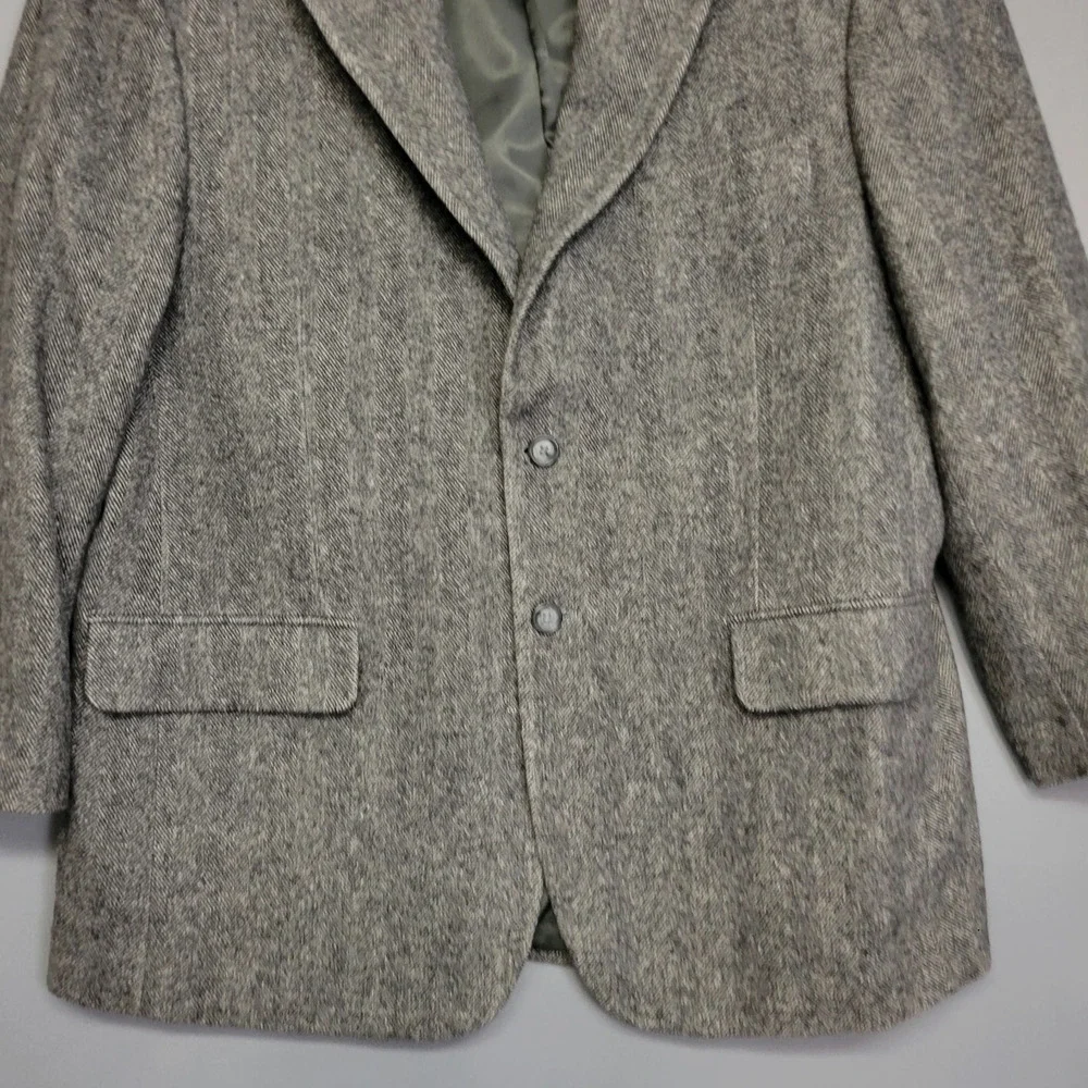 Bert Pulitzer Blazer Jacket Sports Coat Mens S 42 Camel Hair Blend Gray‎ Button